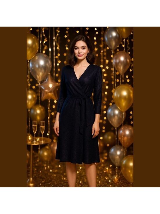 Lauren Ralph Lauren Dresses & Skirts - Lauren Ralph Lauren Shimmering Midnight Blue Dress -Size 8